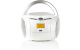 Boombox - 9 W - Bluetooth - Reproductor de CD/radio FM/USB/entrada auxiliar - Blanco