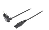 Cable de Alimentación Europeo en Ángulo Macho - IEC-320-C7 de 2,00 m Negro - Valueline VLEP11050