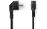 Cable de alimentación - Schuko Macho en Ángulo - IEC-320-C5 - 2,0 m - Negro - Nedis CEGP10100BK2