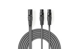 Cable de Audio XLR Compensado - XLR de 3 pines macho - 2x XLR de 3 pines hembra - 1,5 m - Gris -