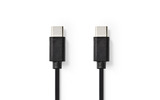 Cable de Carga y Sincronización - USB-C™ Macho - USB-C™ Macho - 2,0 m - Negro - Nedis CCGT60700B
