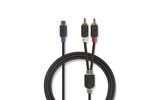 Cable para subwoofer - 2x RCA Macho - RCA Hembra - 0,2 m - Antracita - Nedis CABW24020AT02