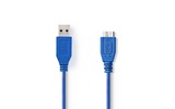 Cable USB 3.0 - A Macho - Micro B Macho - 2,0 m - Azul - Nedis CCGB61500BU20