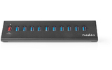 Concentrador USB - 11 Puertos - Alimentación USB 3.0 - Puerto de Carga QC3.0 - 5 Gbps - Aluminio