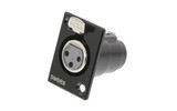 Conector XLR 3-Pin Hembra Niquelado Negro