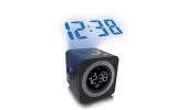Radio despertador DCF con proyección de la hora y conexión para proyector multimedia