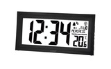Reloj de pared DCF con calendario, temperatura y alarma