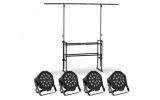 4x Focos LED 18W + Soporte Ibiza Sound DS10