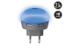 Transformador USB DIODE DualLED Azul 2.1A muvit life