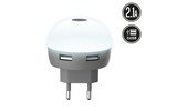 Transformador USB DIODE DualLED Blanco 2.1A muvit life