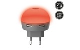 Transformador USB DIODE DualLED Rojo 2.1A muvit life