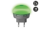 Transformador USB DIODE DualLED Verde 2.1A muvit life
