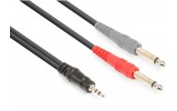 Vonyx Cable 3.5mm Stereo - 2x 6.3mm Mono 6m