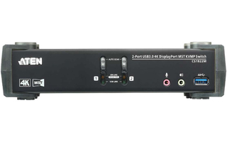 2-Port Conmutador KVM USB 3.0 4K DisplayPort MST Negro - Aten CS1922M-AT-G