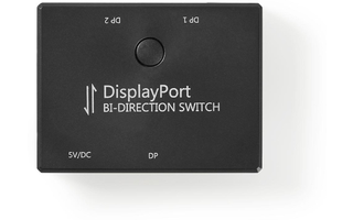 2 puertos - Conmutador DisplayPort Bidireccional - Negro