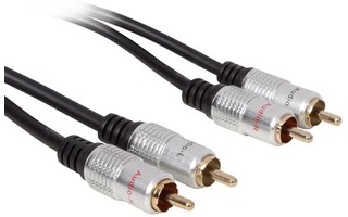 2 x Conector RCA audio macho a 2 x RCA audio macho - estándar - 5 metros - dorados
