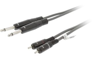 2x Cable de Audio Estéreo Macho de 6,35 mm - 2x RCA Macho de 5,0 m Gris Oscuro - Sweex SWOP23320