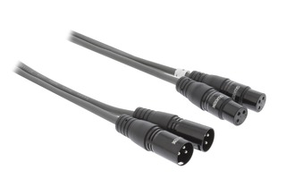 2x Cable XLR Estéreo Macho de 3 Pines - 2x XLR Hembra de 3 Pines de 5,0 m Gris Oscuro