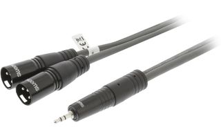 2x Cable XLR Estéreo Macho de 3 Pines - Macho de 3,5 mm y 1,5 m Gris Oscuro - Sweex SWOP15310E15
