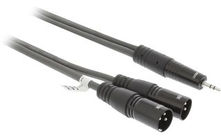 2x Cable XLR Estéreo Macho de 3 Pines - Macho de 3,5 mm y 1,5 m Gris Oscuro