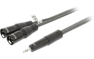 2x Cable XLR Estéreo Macho de 3 Pines - Macho de 3,5 mm y 3,0 m Gris Oscuro - Sweex SWOP15310E30