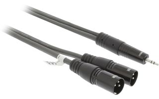 Imagenes de 2x Cable XLR Estéreo Macho de 3 Pines - Macho de 3,5 mm y 3,0 m Gris Oscuro - Sweex SWOP15310E30