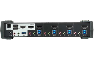 4-Port Conmutador KVM USB 3.0 4K DisplayPort MST Negro - Aten CS1924M-AT-G