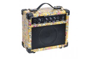 GUITARRA ELECTRICA CON AMPLIFICADOR 10W BOB ESPONJA NEGRA