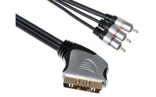 Imagenes de CONECTOR SCART MACHO (21 POLOS) A 2 x CONECTOR RCA MACHO AUDIO +