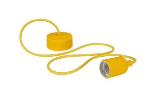 Lámpara de diseño con cable de tela - para colgar del techo - color Amarillo