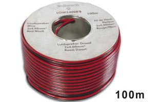 Cable altavoz - Rojo/Negro - 2 x 4.00mm² - 100m