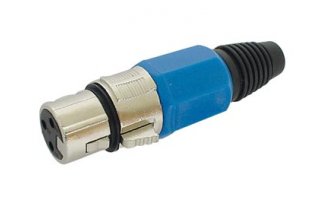 Conector XLR hembra - 3 contactos - niquelado - azul
