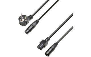 Adam Hall Cables 8101 PSAX 1000 Cable de Audio y Alimentación CEE7/7 & XLR hembra a C13 & XLR ma