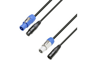 Adam Hall Cables 8101 PSDT 0150 Cable combinado Power In/XLR hembra a Power Out/XLR macho, 1,5 m