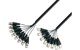 Adam Hall Cables K3 L8 MF 0300 - Manguera de Cable de 8 XLR macho a 8 XLR hembra 3 m