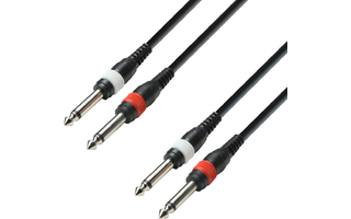 Adam Hall Cables K3 TPP 0600 - Cable de Audio de 2 Jacks 6,3 mm mono a 2 Jacks 6,3 mm mono 6 m