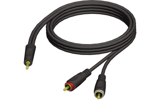 Adam Hall Cables REF 711 150 Cable de Audio de Minijack 3,5 mm estéreo a 2 RCA macho 1,5 m
