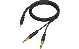 Adam Hall Cables REF 713 150 Cable de Audio de Minijack 3,5 mm estéreo a 2 Jacks 6,3 mm mono 1,5