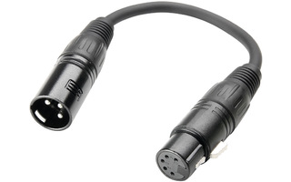Cable Adaptador XLR3Fto XLR5M 12 Pulgadas/2 Unidades SiYear Cable de Audio XLR Hembra de 3 Pines a XLR Macho de 5 Pines para micrófono DMX de Paso de luz