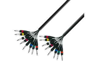 Adam Hall Multicore Cable 8 x 6.3 mm Jack mono to 8 x 6.3 mm Jack mono 3 m