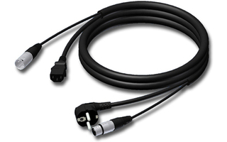 Adam Hall Cables CAB 400 15 - Cable de Alimentación y Micro, Enchufe con toma tierra/XLR hembra