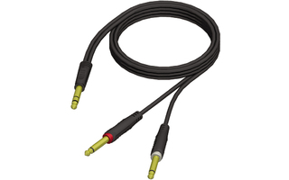Adam Hall Cables REF 721 150 - Cable de Audio de Jack 6,3 mm estéreo a 2 Jacks 6,3 mm mono 1,5 m