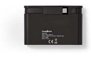 Adaptador USB - USB 3.2 Gen 1 - USB-C™ Macho - 4x USB-A - Niquelado - Negro - Caja de ventana co