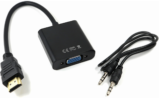 Adaptador compacto HDMI a VGA + Audio ( Negro )