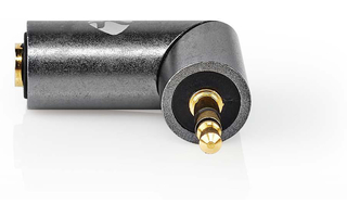 Adaptador de audio estéreo - 3.5 mm macho - 3.5 mm hembra - Chapado en oro - Recto - Metal - Gri