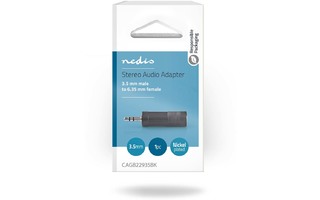 Adaptador de audio estéreo - 3.5 mm macho - 6,35 mm hembra - Chapado en oro - Recto - ABS - Antr