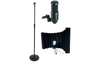 Audio & Technica AT-2020 + Oqan QRFX-100 + Soporte pie de micrófono recto