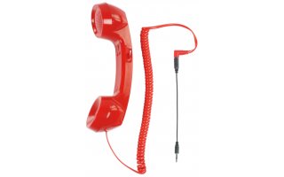 Auricular de teléfono retro rojo