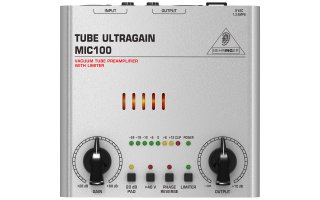 Behringer tube ultragain mic100 audiophile microphone pre-amplifier wpower cord