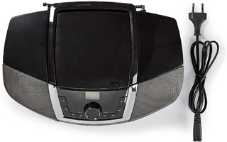 Boombox - 12 W - Bluetooth - Reproductor de CD/radio FM/USB/entrada auxiliar - Negro